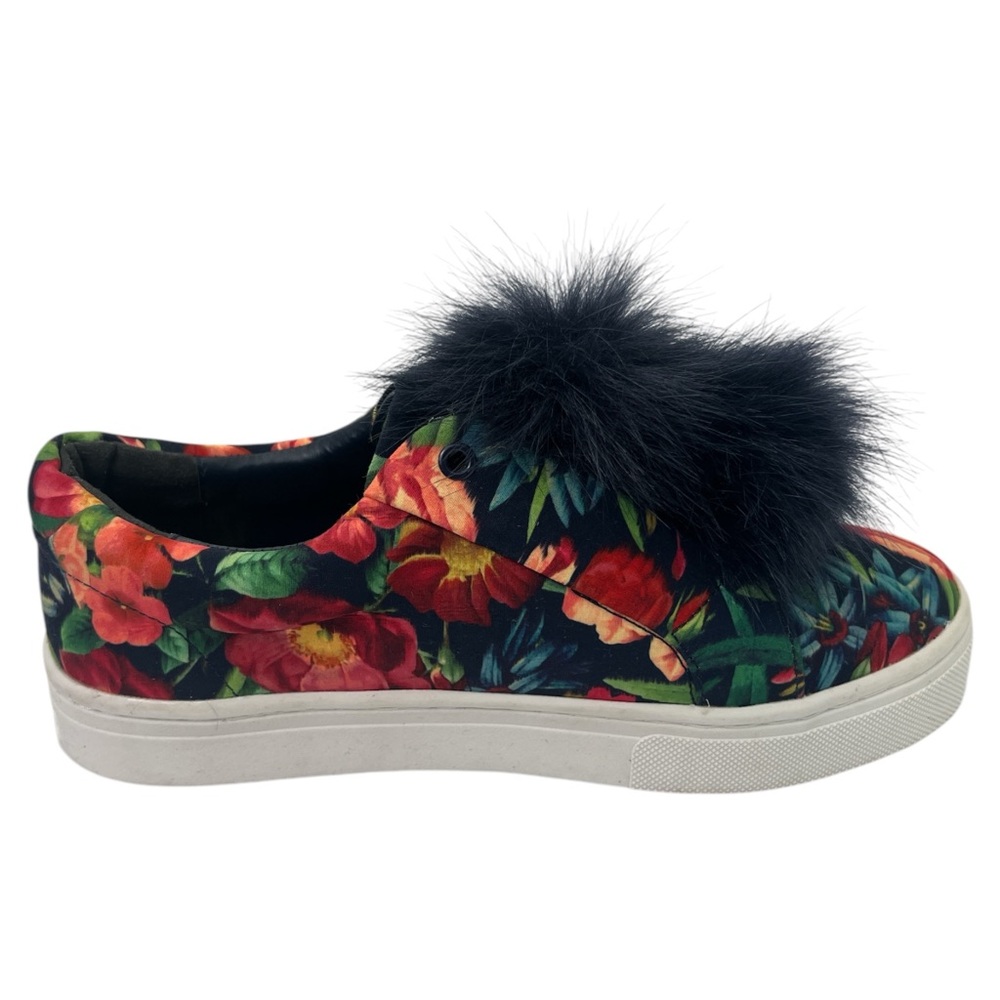 Sam Edelman Women's Leya PomPom Sneakers Tropical Slip-On Sneakers, Size 7.5M